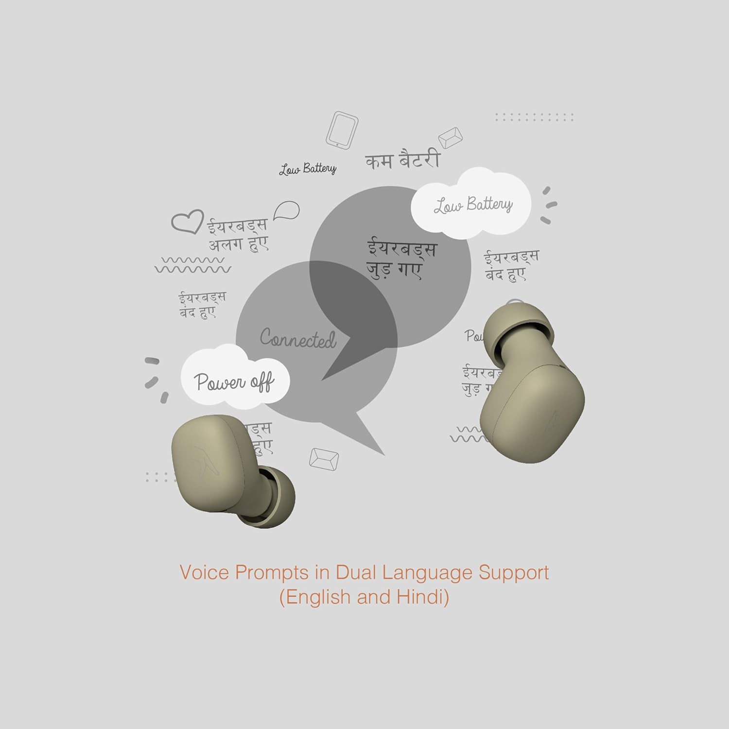 FINGERS SizeZero Pods2 World's Tiniest TWS Earbuds (Sage Green)