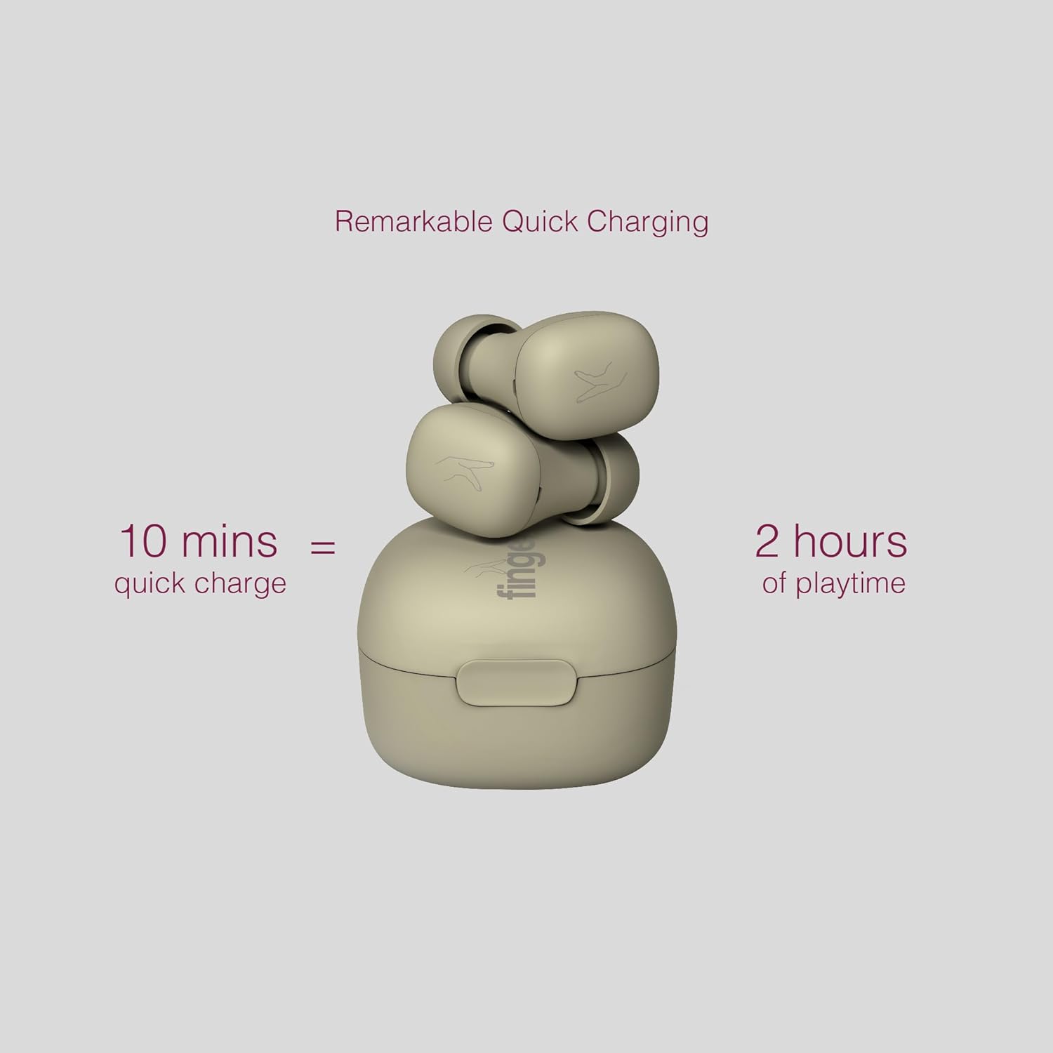 FINGERS SizeZero Pods2 World's Tiniest TWS Earbuds (Sage Green)