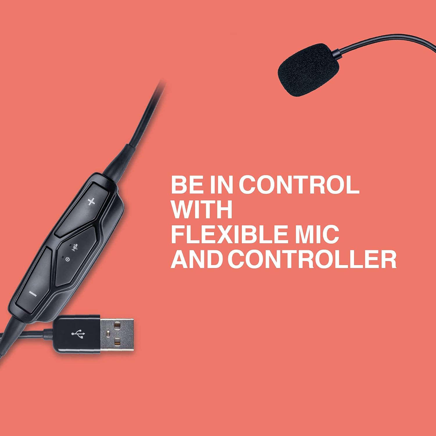 FINGERS USB-Tonic H9 Wired On-Ear Headset with Adjustable Mic