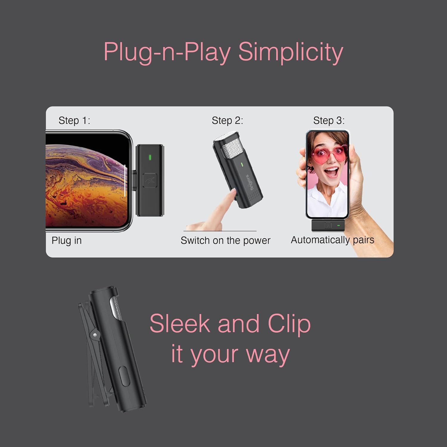 FINGERS PhoneMic-TypeC Laveliar Wireless Microphone