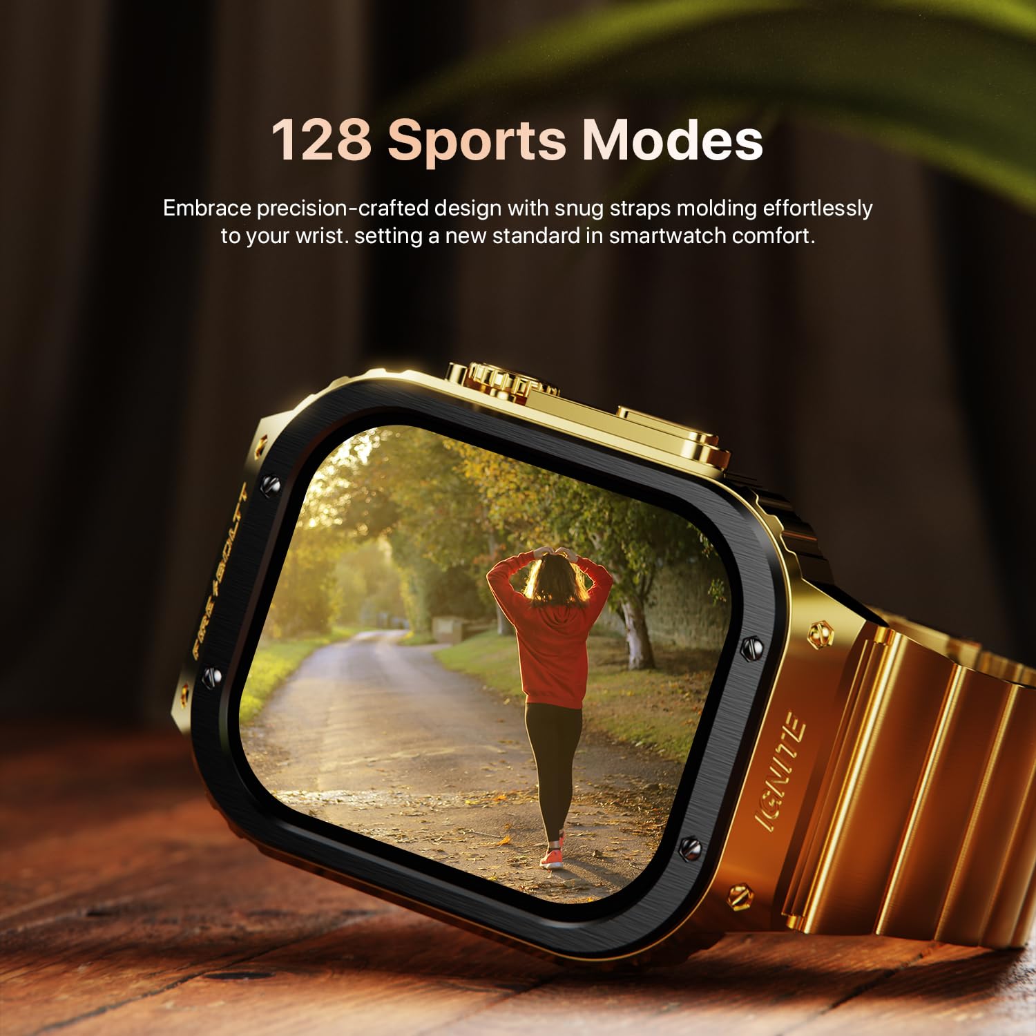 Fire-Boltt Maverick Smartwatch 51.308mm (2.02 inch) IPS Display, Luxury Stainless Steel Look, 320x385 Pixel Resolution, Bluetooth Calling, Voice Assistant (Black Gold)