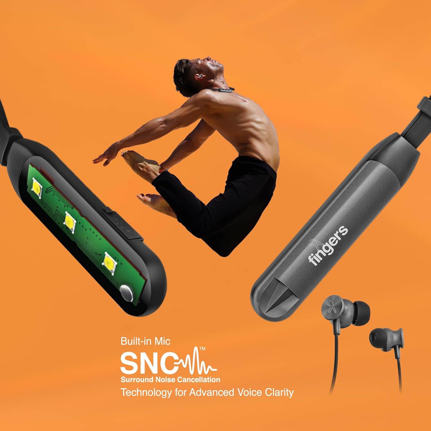 FINGERS Sonique-BT2 Wireless Neckband Earphones