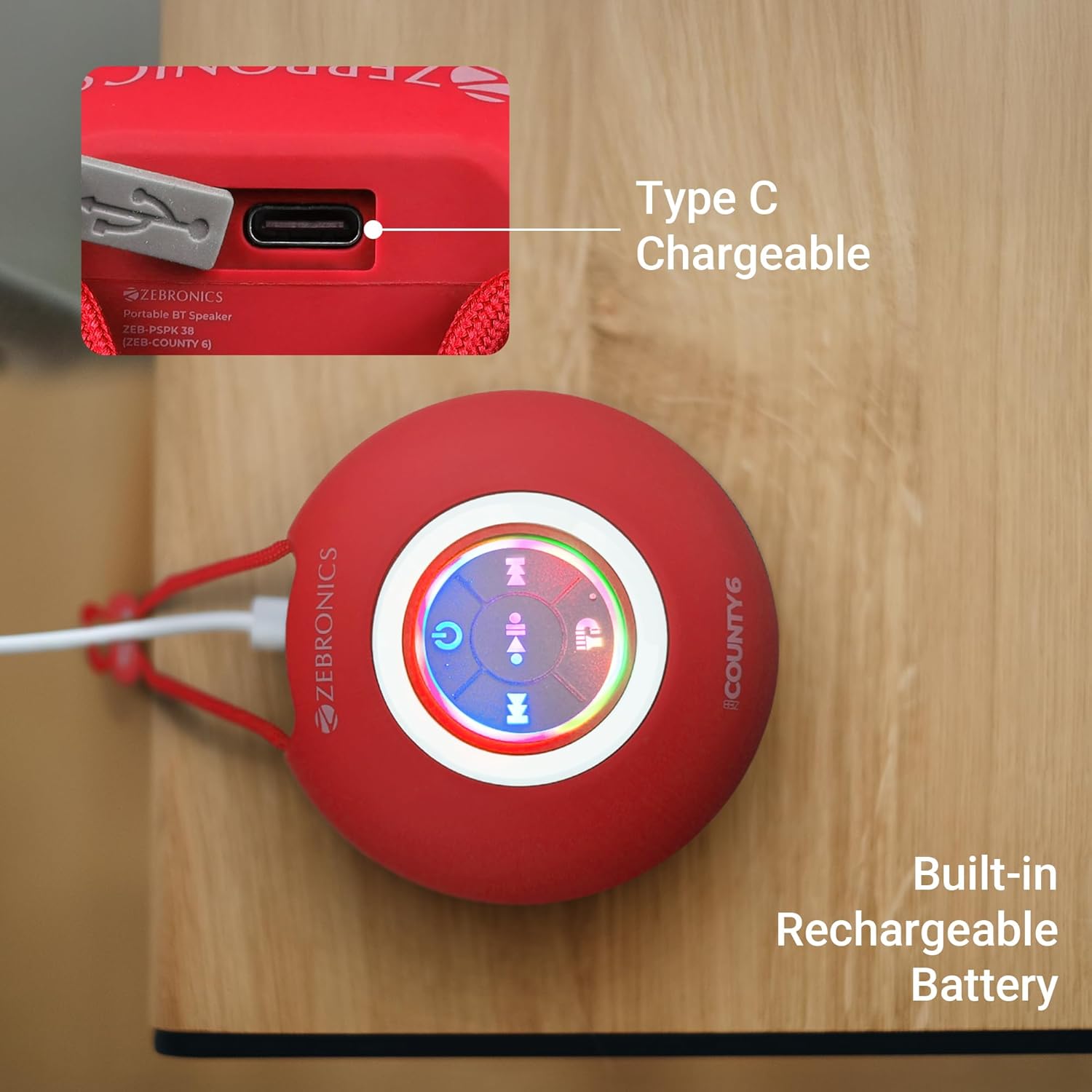 ZEBRONICS County 6 Portable Bluetooth Speaker