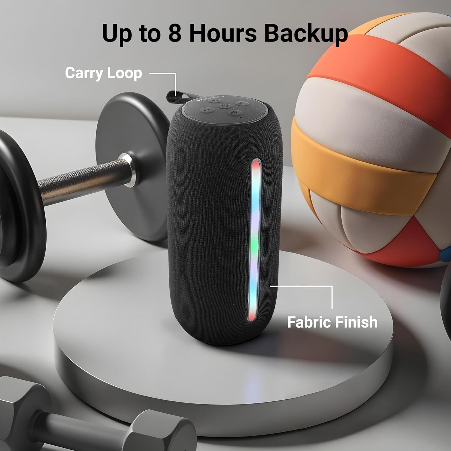 ZEBRONICS Sonic POD 20, Portable Bluetooth Speaker (Black) - Image 7