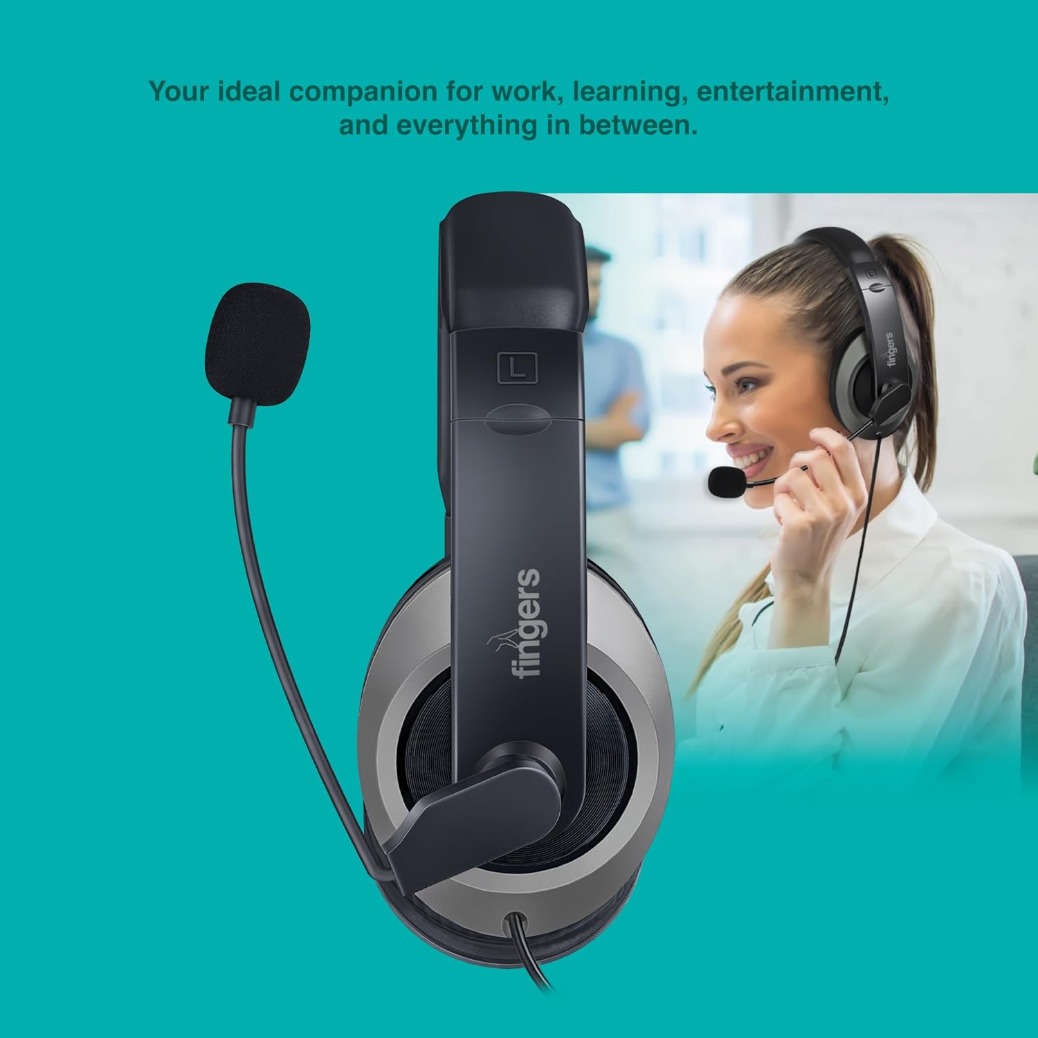 FINGERS USB-Meet H2 Wired Headphones with Mic