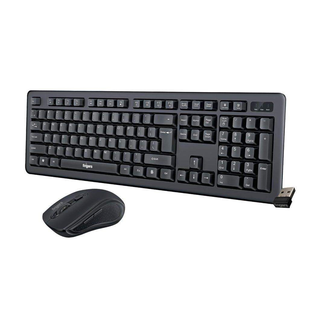 FINGERS Duo-Recharge Wireless Deskset (Mouse + Keyboard) Combo