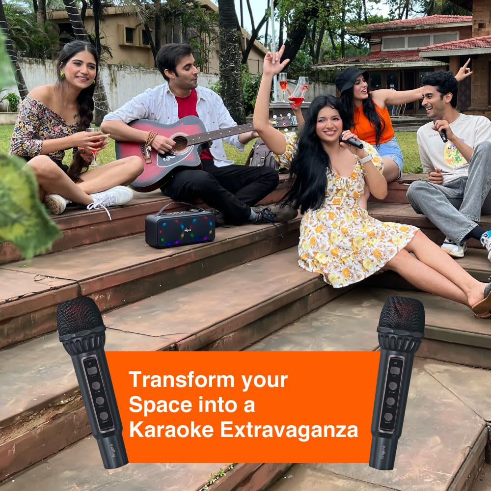 FINGERS 2Mic-Karaoke Portable Speaker with 2 Wireless Mics