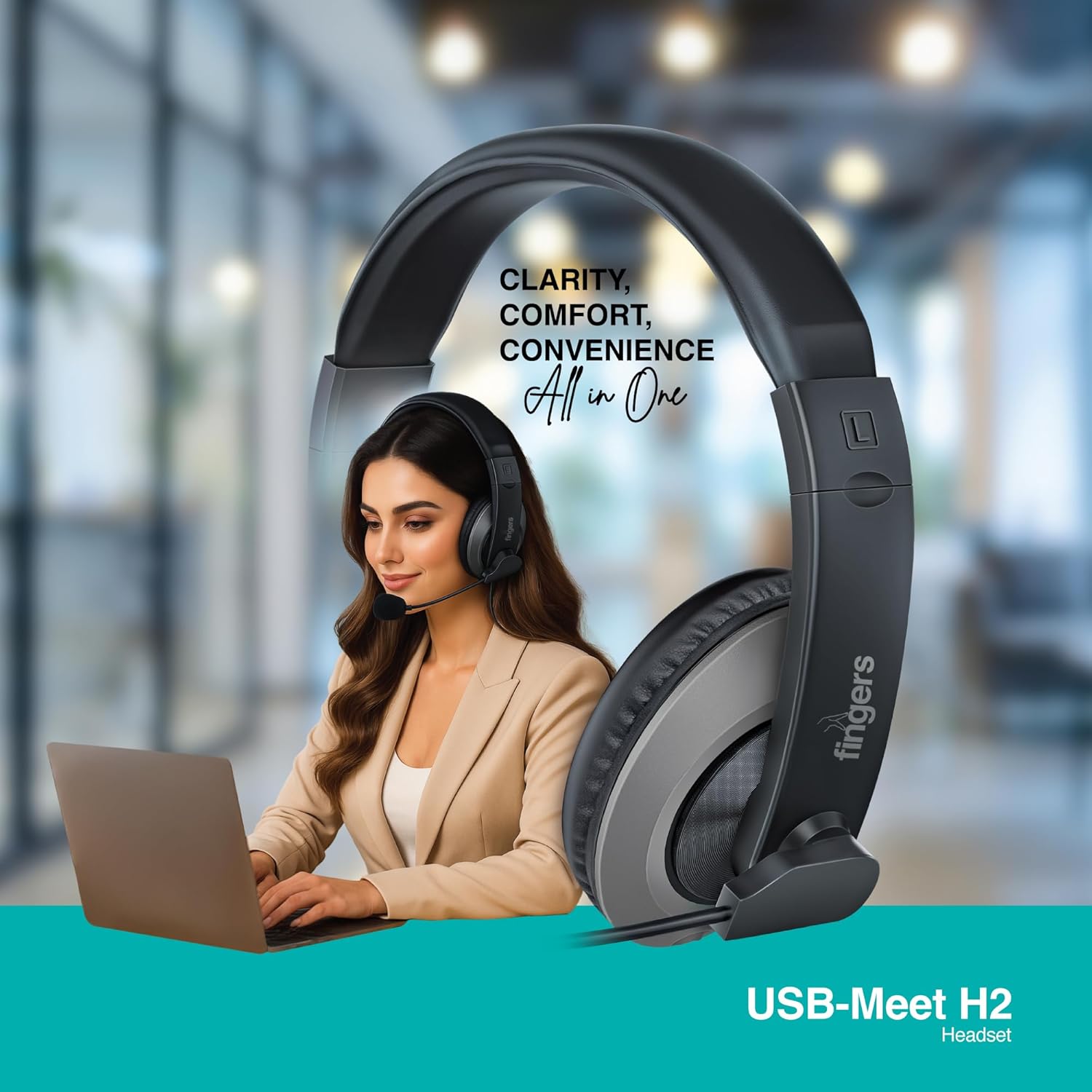 FINGERS USB-Meet H2 Wired Headphones with Mic