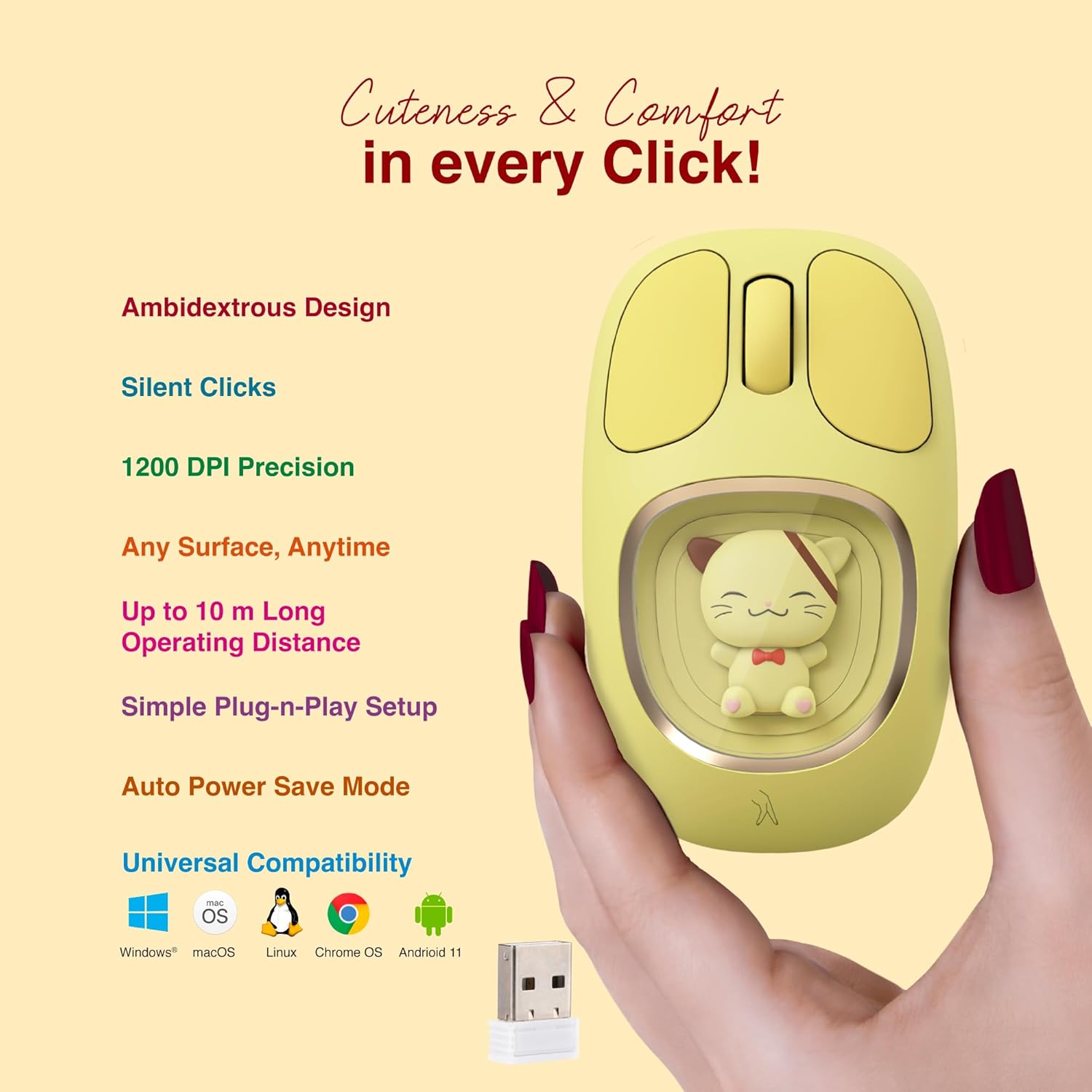 FINGERS CuteClicks WB4 Wireless Mouse