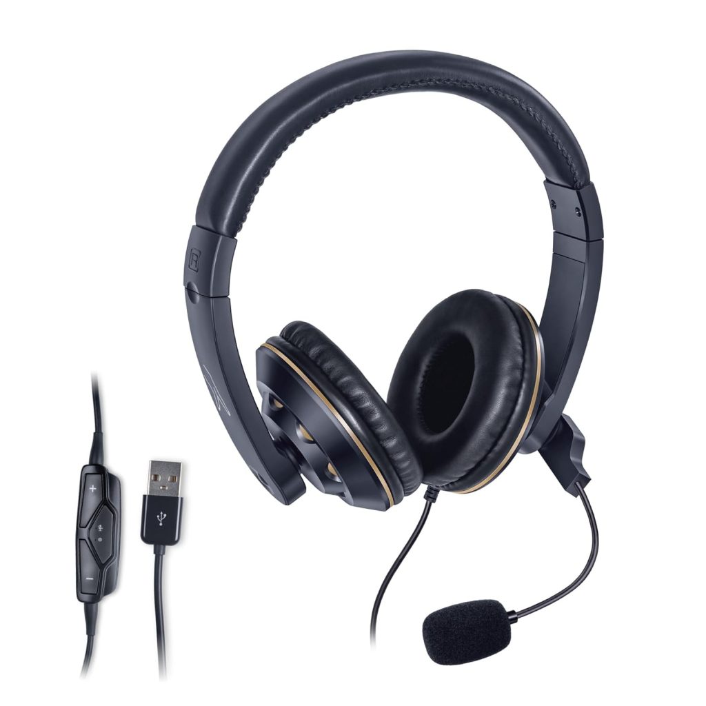 FINGERS USB-Tonic H9 Wired On-Ear Headset with Adjustable Mic