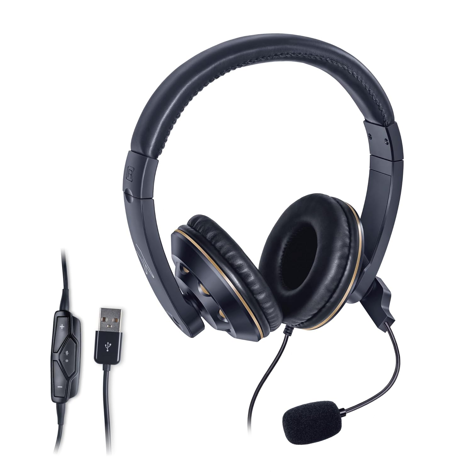 FINGERS USB-Tonic H9 Wired On-Ear Headset with Adjustable Mic