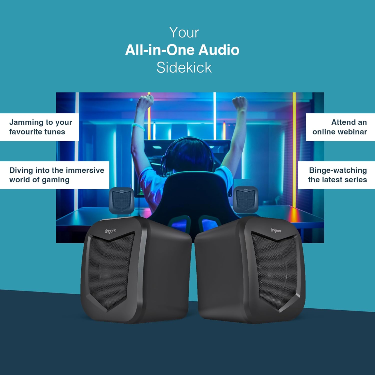 FINGERS DeskSound 2.0 USB Powered Multimedia 2.0 Speakers