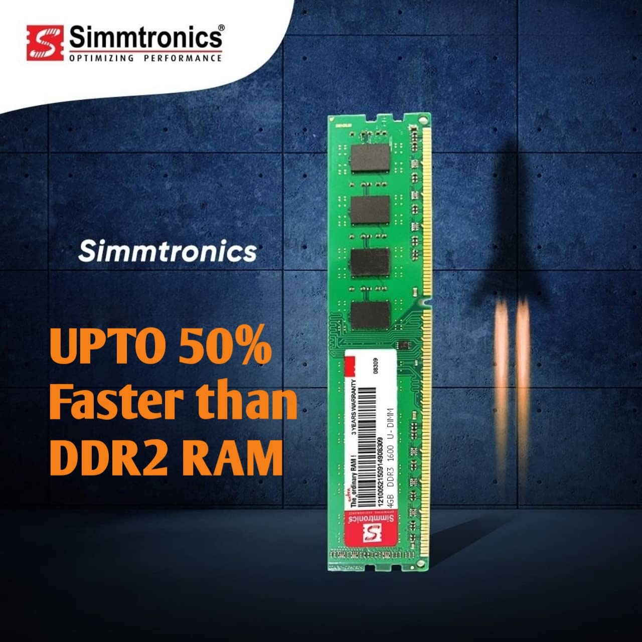 Simmtronics 4GB DDR3 Desktop Ram 1600 Mhz - Image 2