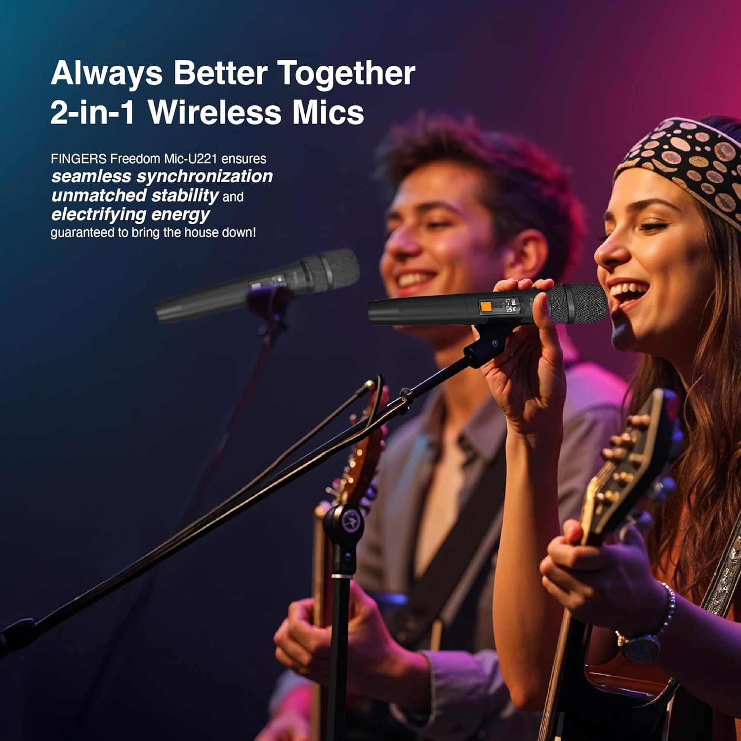 FINGERS Freedom Mic-U221 Set of 2 Wireless Microphones