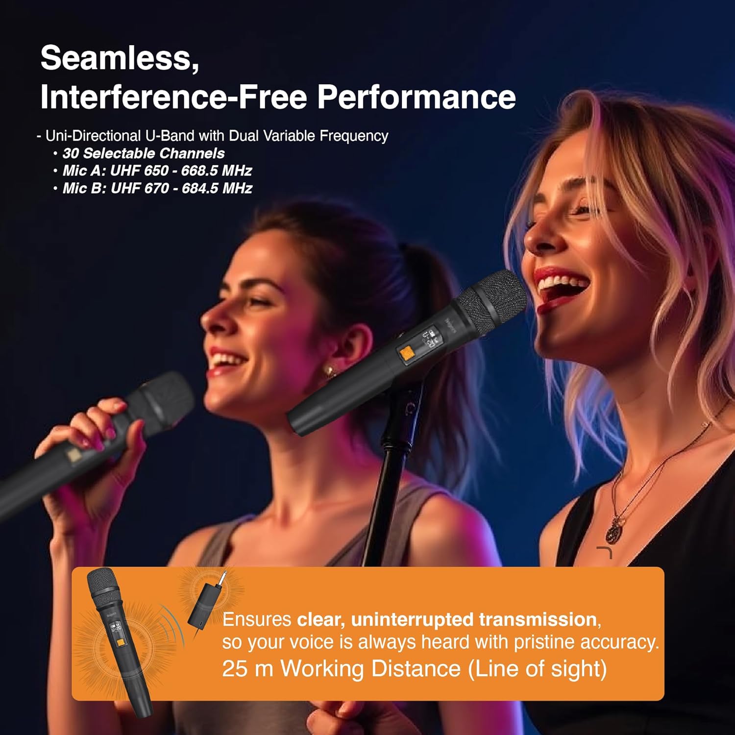 FINGERS Freedom Mic-U221 Set of 2 Wireless Microphones