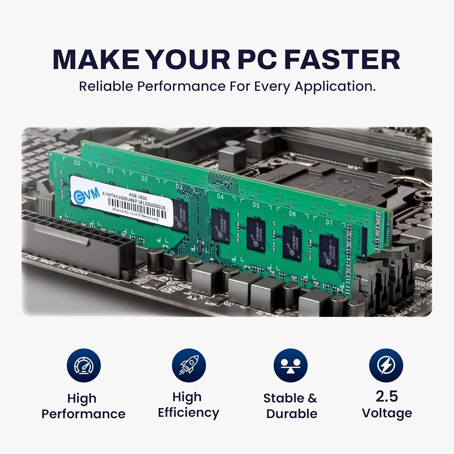 EVM 4GB DDR3 Desktop RAM 1600MHz