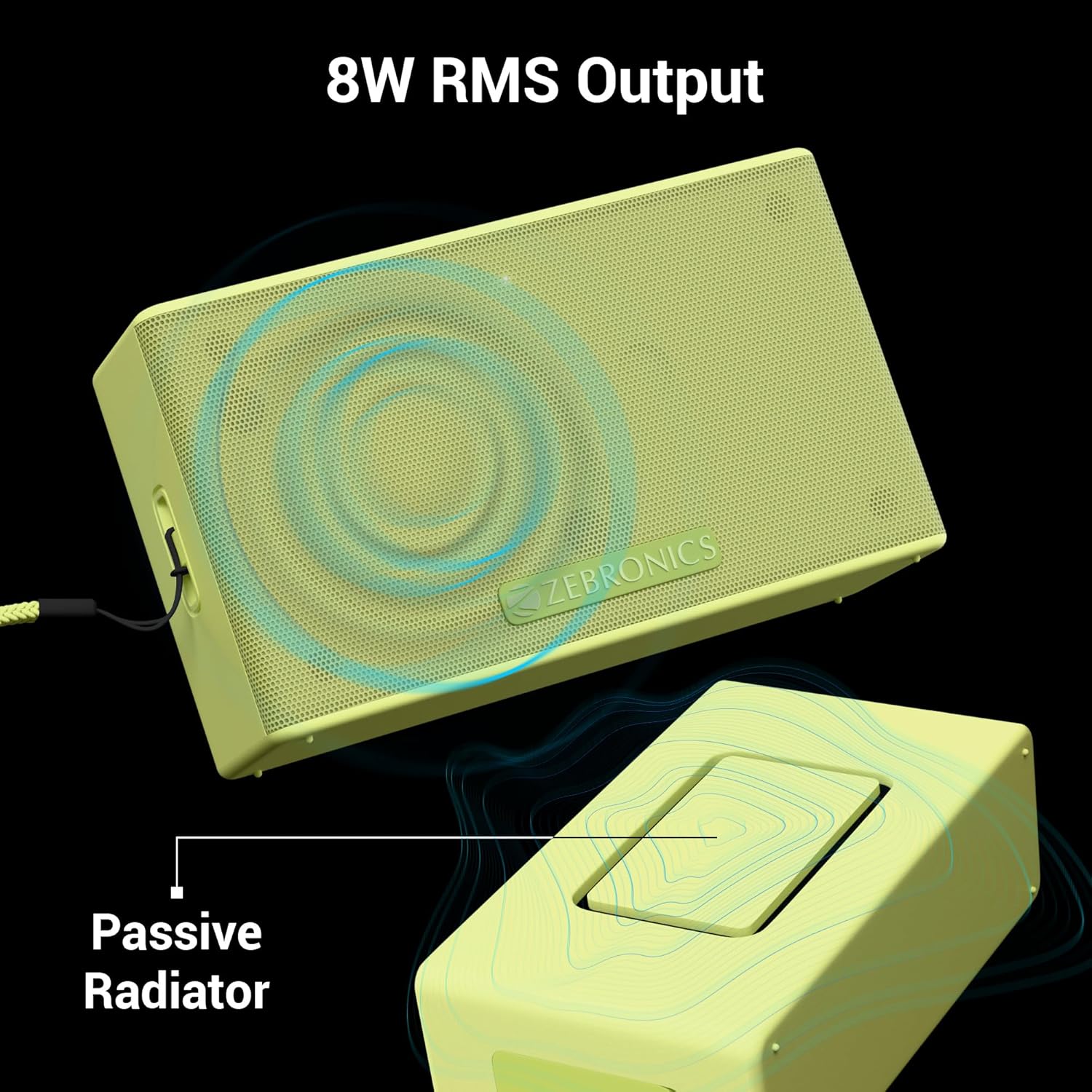 ZEBRONICS Sonic POD S, Portable Bluetooth Speaker (Green)