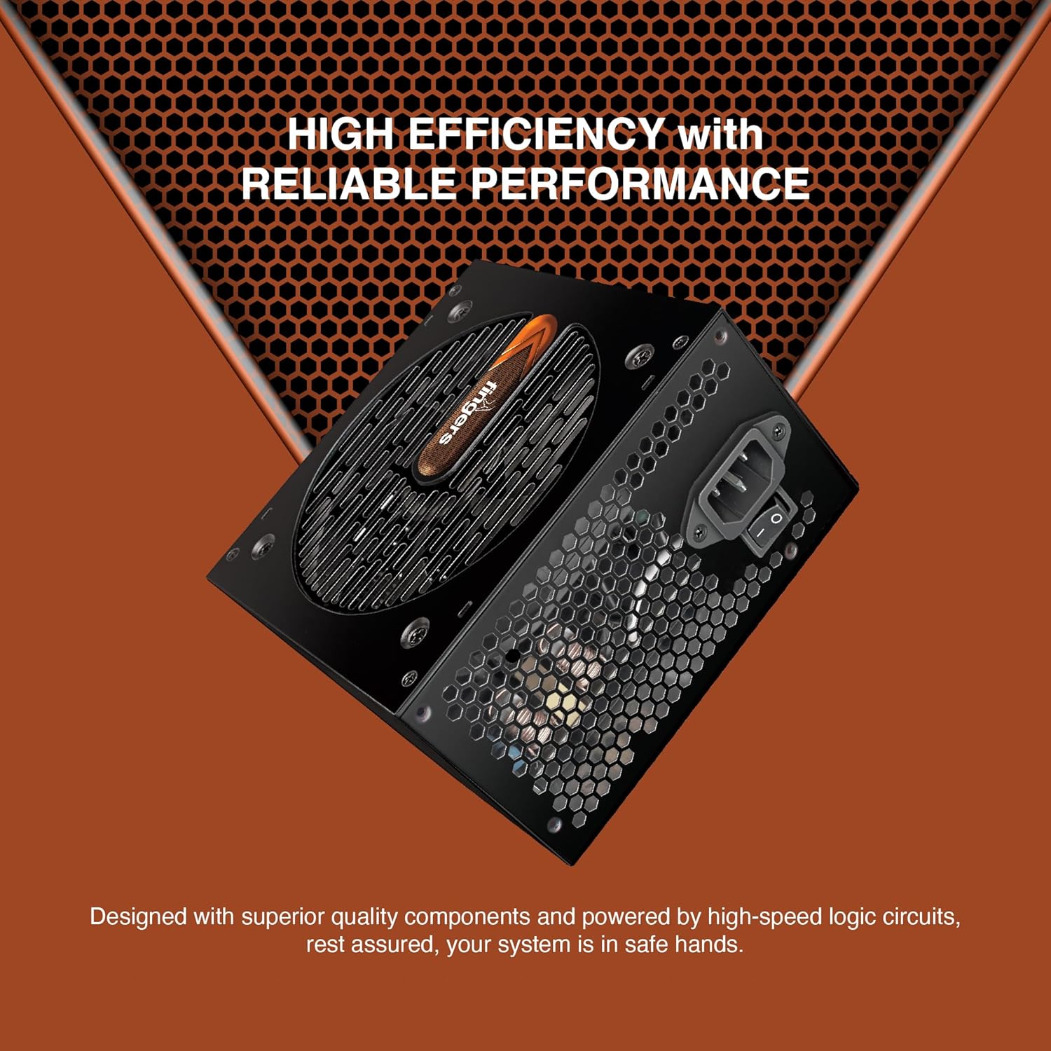 FINGERS BoxIron-600 High-Efficiency Power Supply SMPS with 4 SATA (5-pin) connectors (600 W Power Delivery, 12 cm Cooling Fan, 2000 RPM, 1.2 m Long Power Cable)