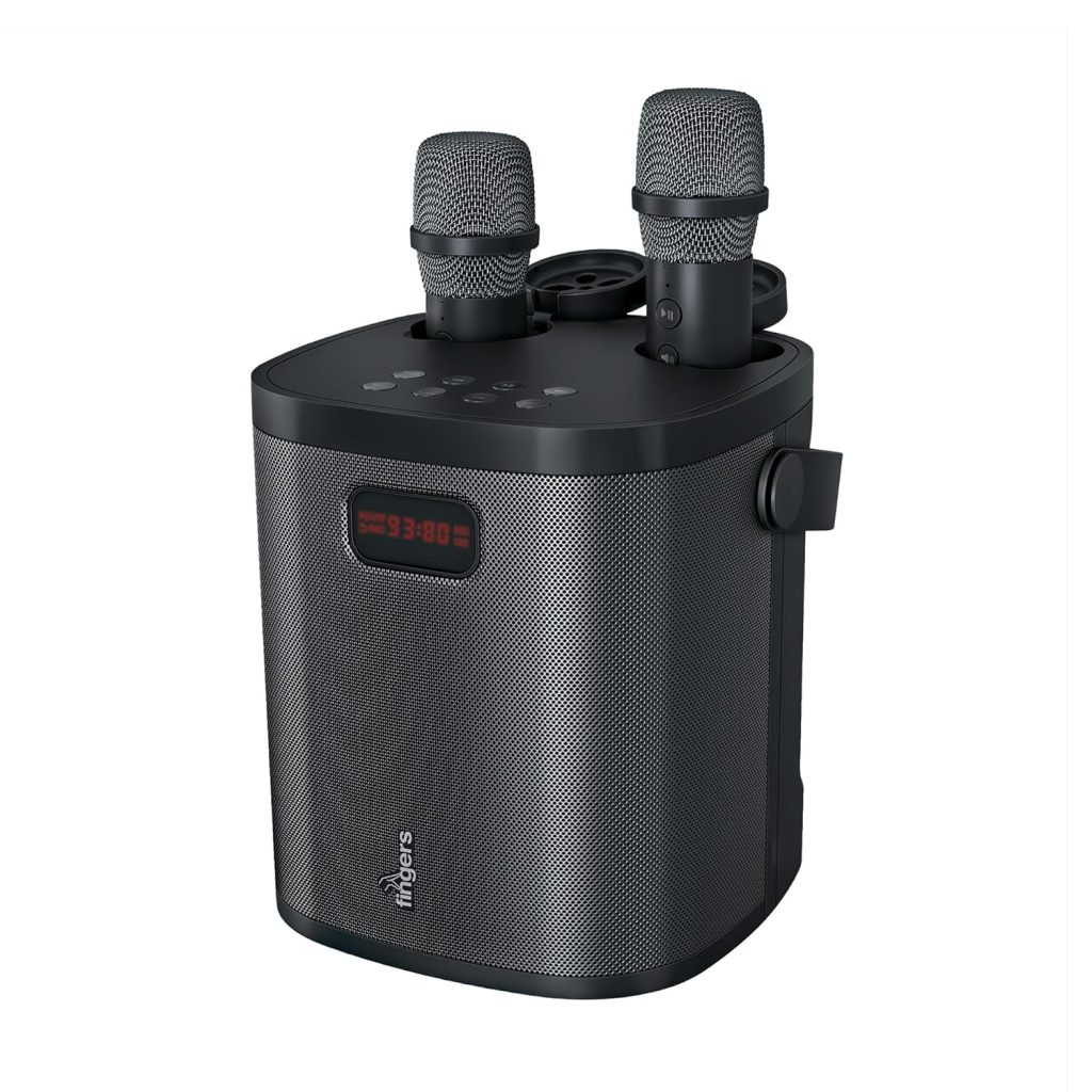 FINGERS 2Mic-GrooveBox Portable Speaker with 2 Wireless Mics