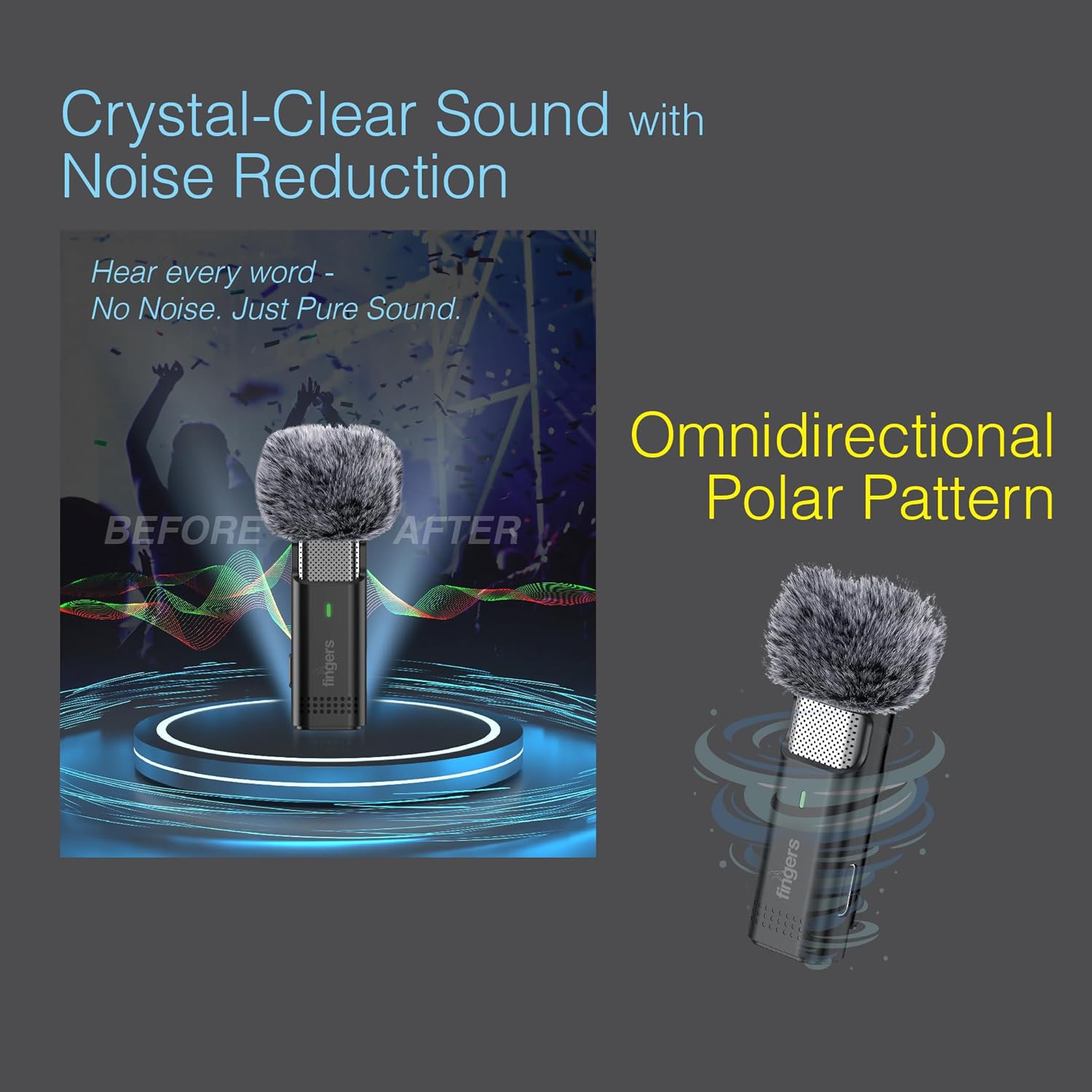 FINGERS PhoneMic-TypeC Laveliar Wireless Microphone