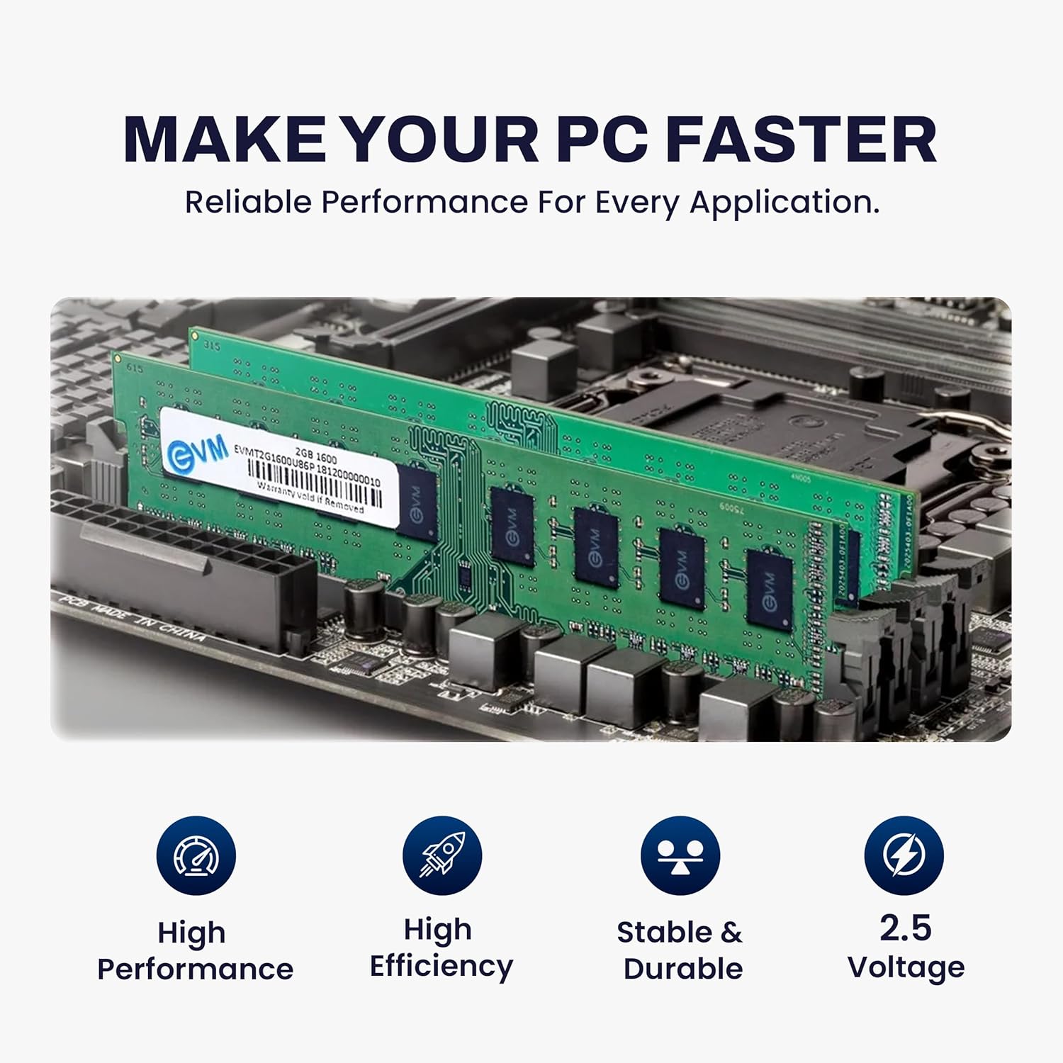 EVM 2GB DDR3 Desktop RAM 1600MHz