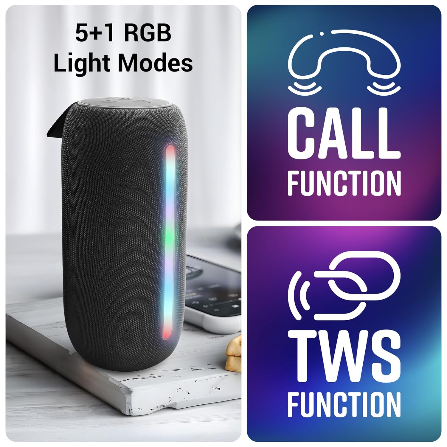 ZEBRONICS Sonic POD 20, Portable Bluetooth Speaker (Black) - Image 4