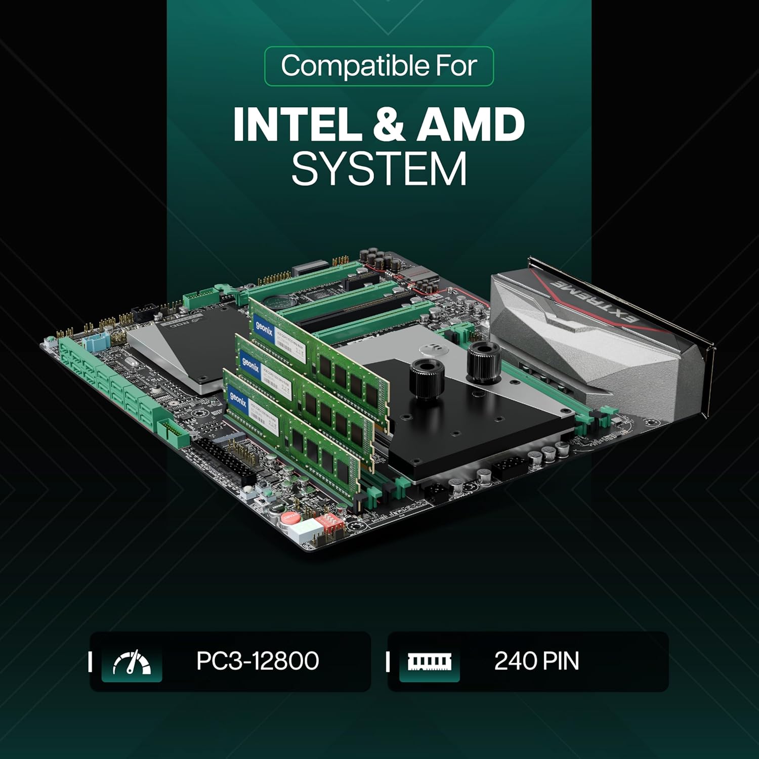 Geonix 4GB DDR3 Desktop RAM 8IC 1600 Mhz