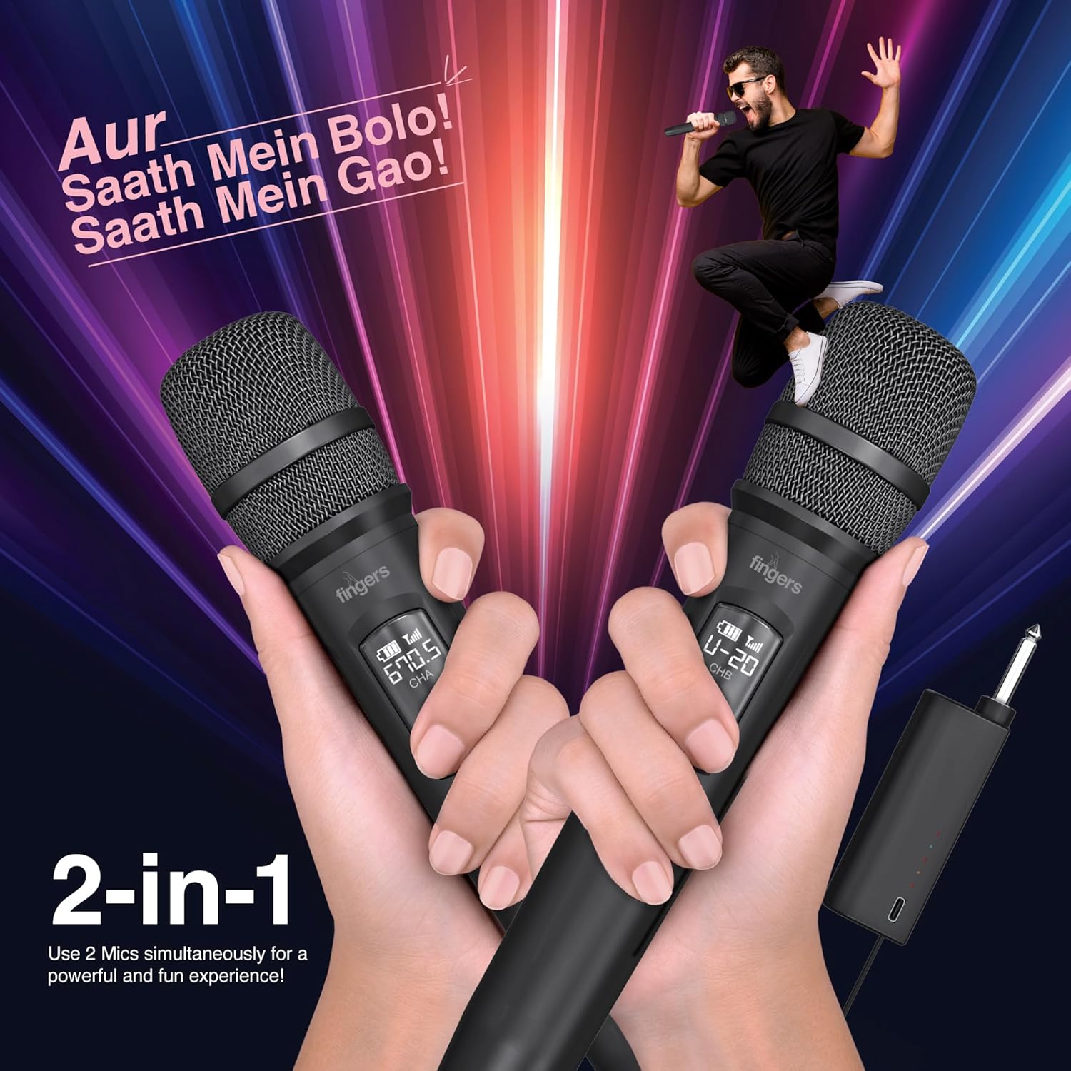 FINGERS Freedom Mic-U221 Set of 2 Wireless Microphones