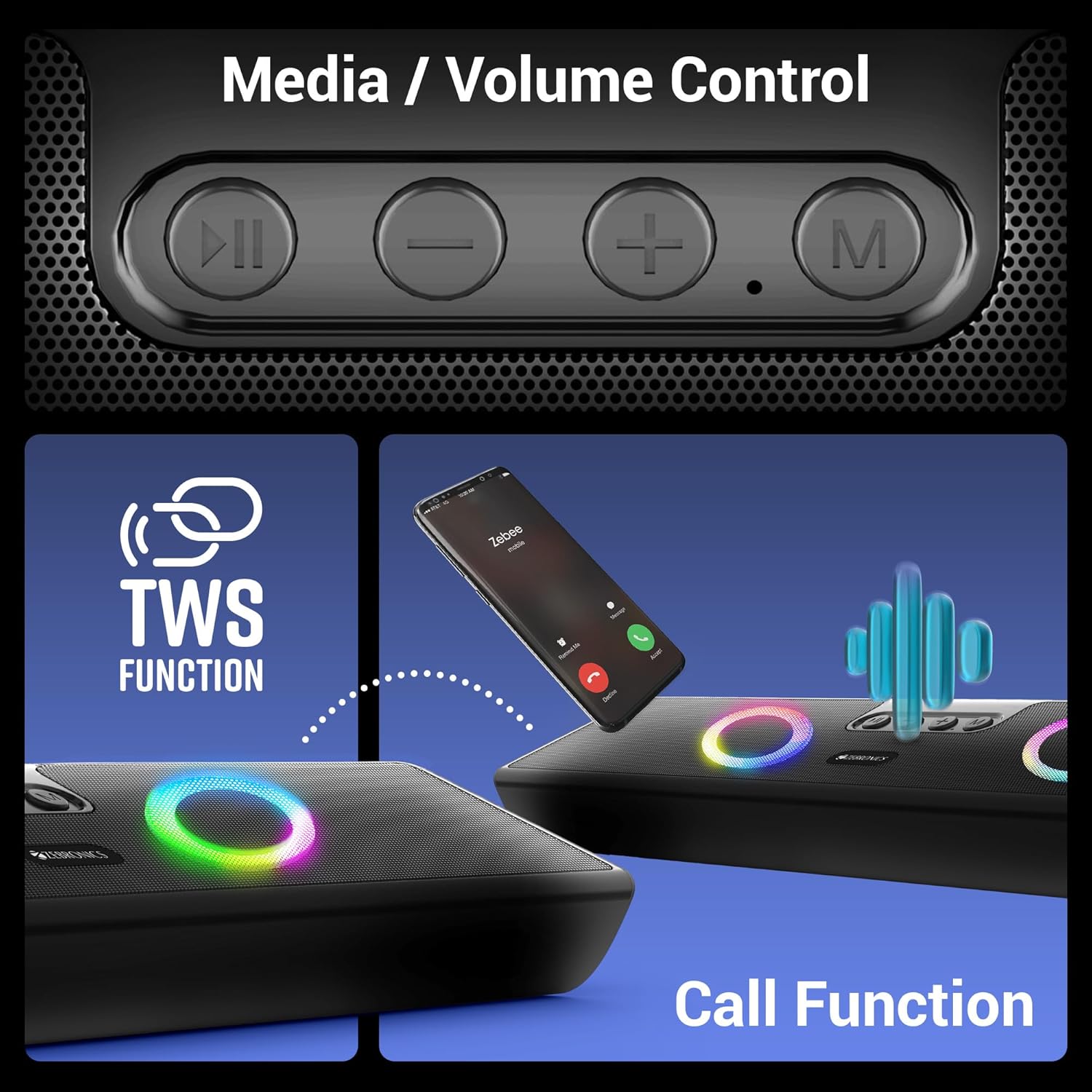 ZEBRONICS Astra 35, Portable Bluetooth Speaker
