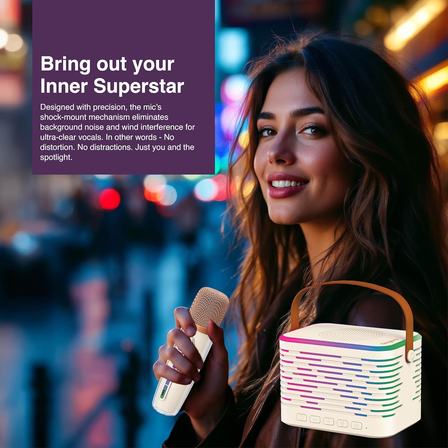 FINGERS KaraokeStar-K4 Portable Speaker with Wireless Mic