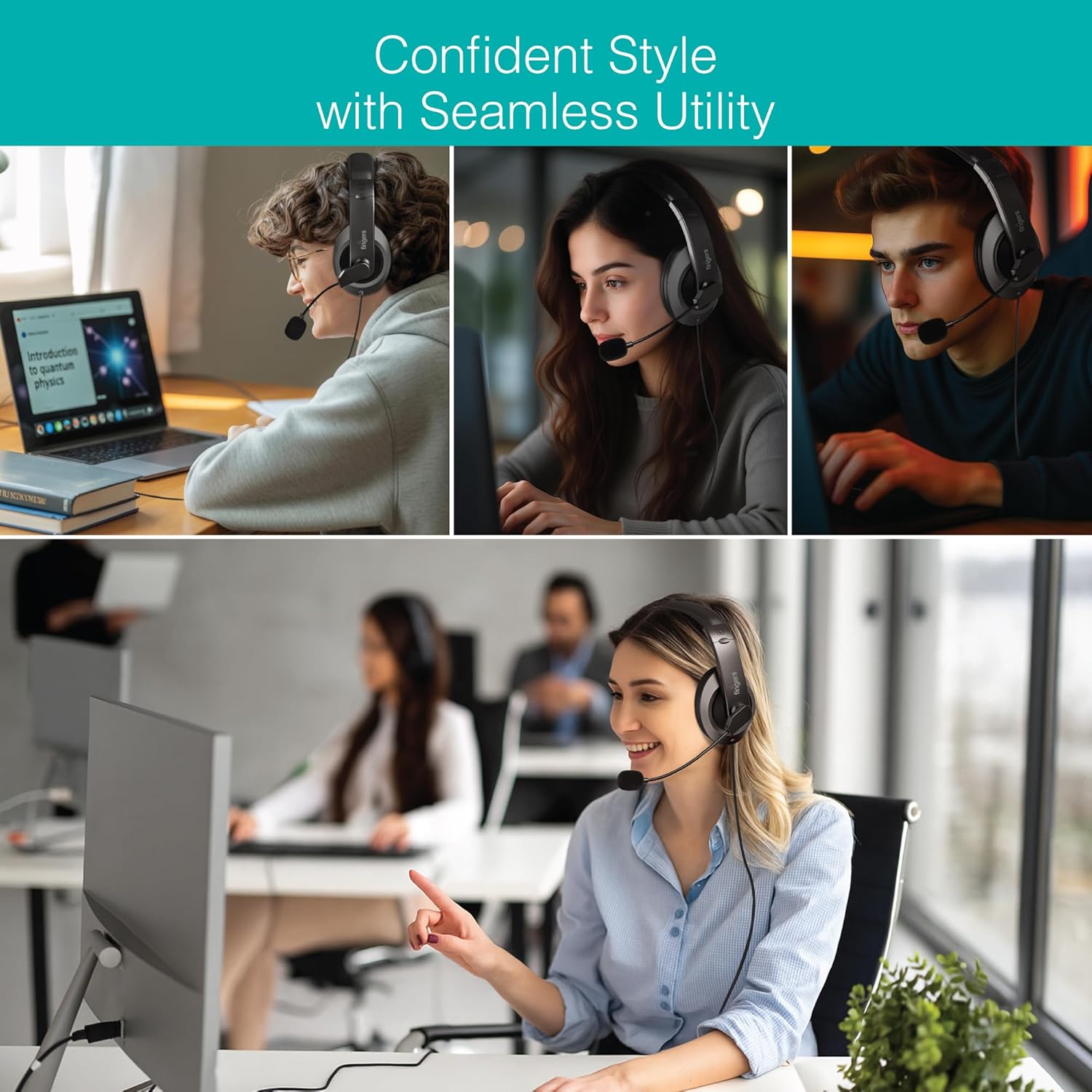 FINGERS USB-Meet H2 Wired Headphones with Mic