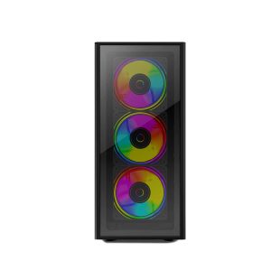 Circle Elegantor X5 ARGB with 120 mm 4 RGB Fans, Front/Right - Tempered Glass, Water Cooling Support 120/240/360 mm, 325 mm Graphics Card, 160 mm CPU Cooler Height, 2 HDD/SSD