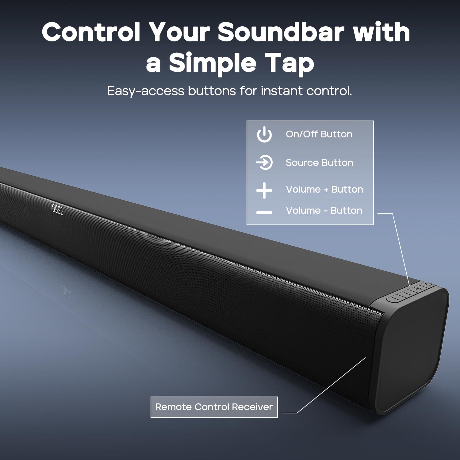 Tribit Soundbar Speaker S1 with Wired Subwoofer for Deep Bass(200W Peak), 2.1 Channel TV Home Theatre, BT5.3, LED Display, Multiple Connectivity and 4 EQ Modes, Bass & Treble Control & Remote Control