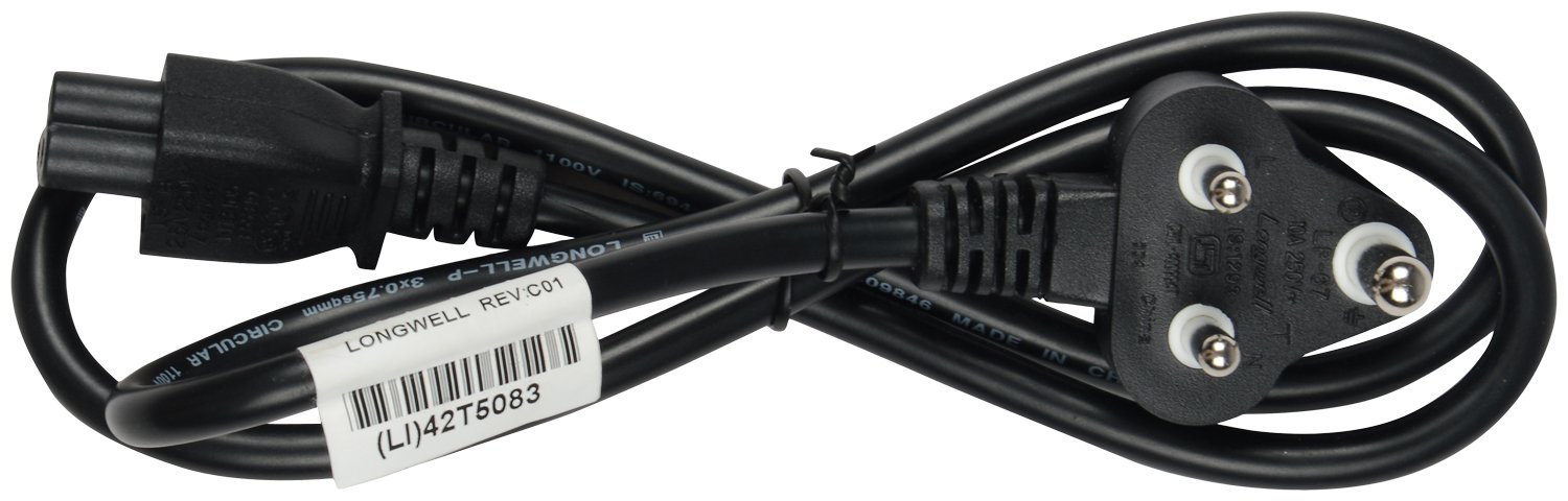 Lenovo 65W USB Slim Tip Rectangular pin Laptop Adapter/Charger with Power Cord for Select Models of Lenovo Laptops (888015000, Black)