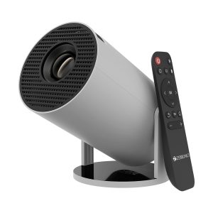 Zebronics PixaPlay® 73 Android Smart Projector, 720p Native, Support 4K, OTT Apps (Netflix, PrimeVideo, Hotstar), 200° Rotatable, 3300 Lumens, Auto Keystone, Miracast, 3W Speaker, 130&quot; Screen, WiFi|BT