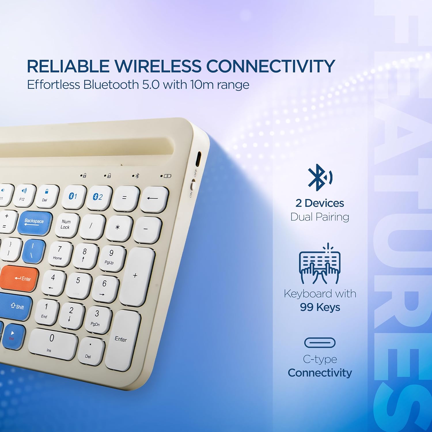 Acer SwiftPRO Multi-Device Bluetooth Wireless Keyboard with Cradle & Numpad