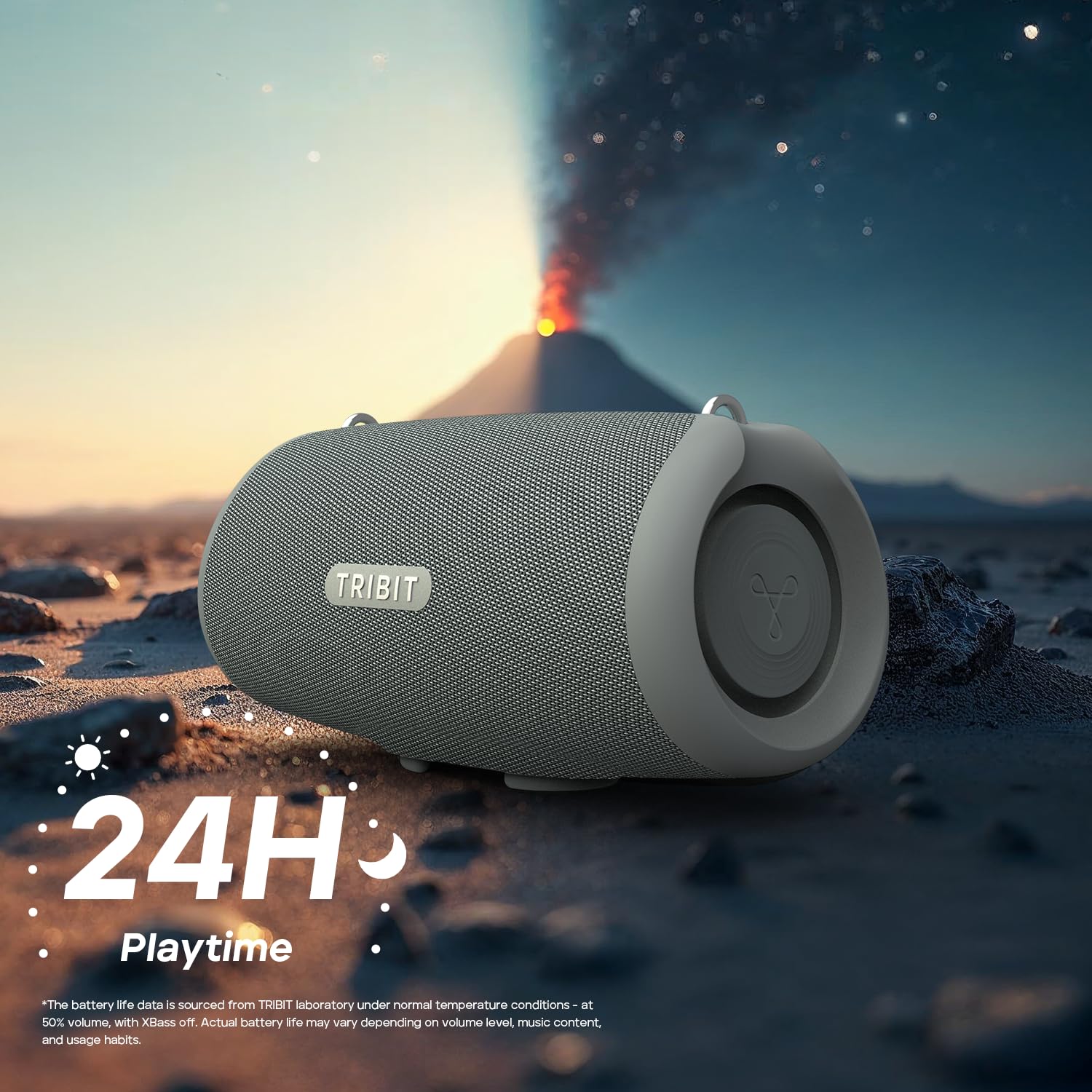 Tribit StormBox Lava Portable Bluetooth Speaker, 80W Loud Wireless Speaker, 24H Playtime, IP67 Waterproof, Bluetooth 5.4, Custom EQ, XBass, Built-in Mic, TWS Pairing for Camping/Beach/Party/Outdoor