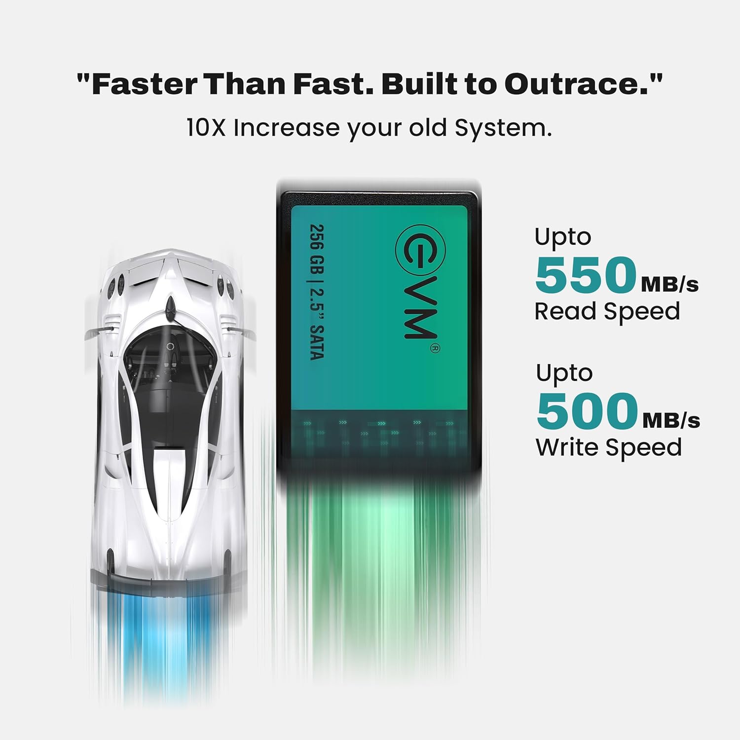 EVM 256GB 2.5-Inch SATA III Internal SSD β 550MB/s Read & 500MB/s Write, 3D NAND, 5-Year Warranty, Laptop & Desktop Solid State Drive (EVM25/256GB)