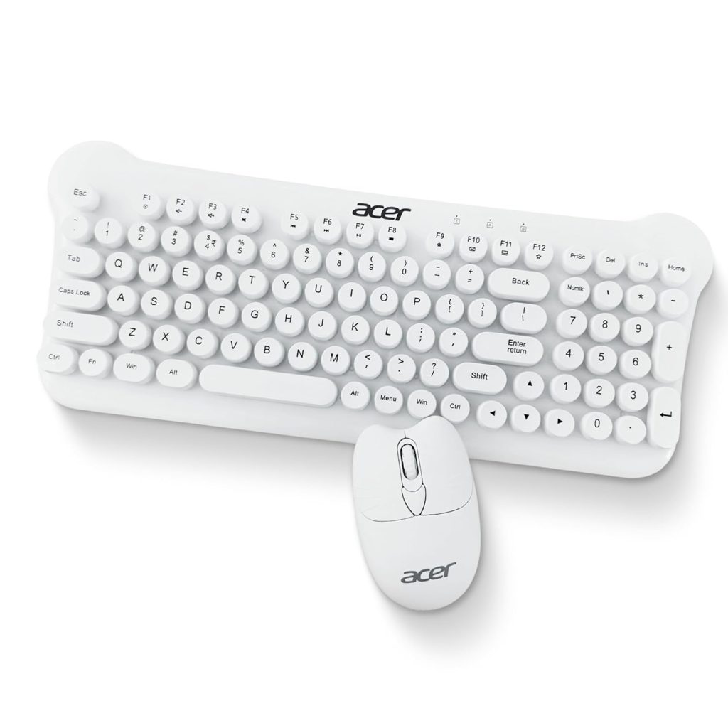 Acer CUTEO 2.4GHz Wireless Keyboard & Mouse Combo (White)