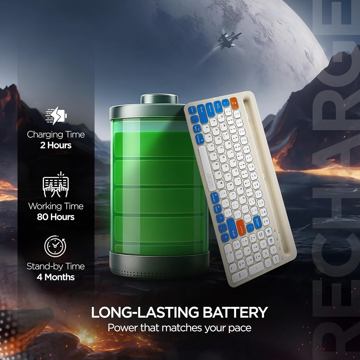 Acer SwiftPRO Multi-Device Bluetooth Wireless Keyboard with Cradle & Numpad