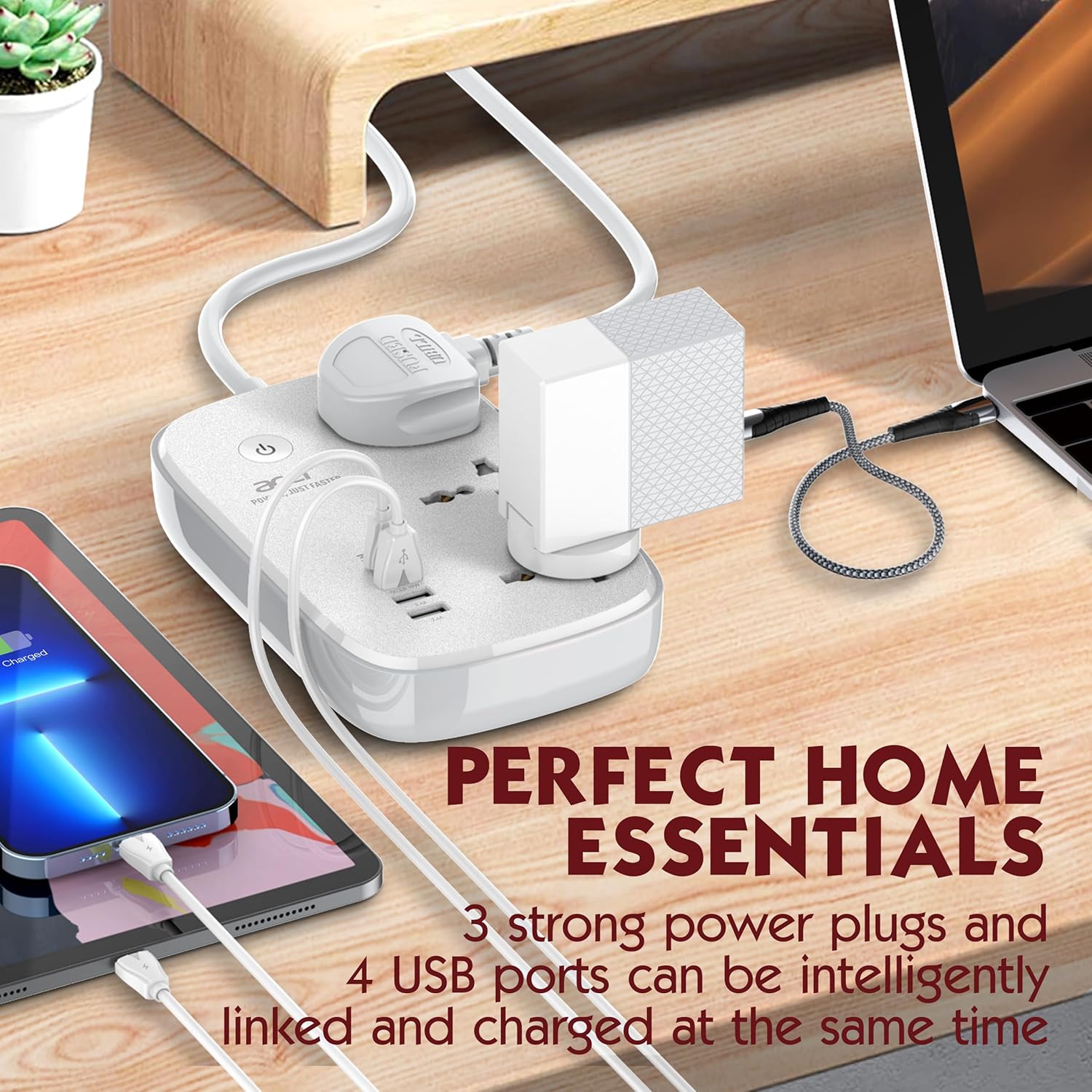 Acer PowerHub Smart | 3 AC Outlets, 4 USB Ports