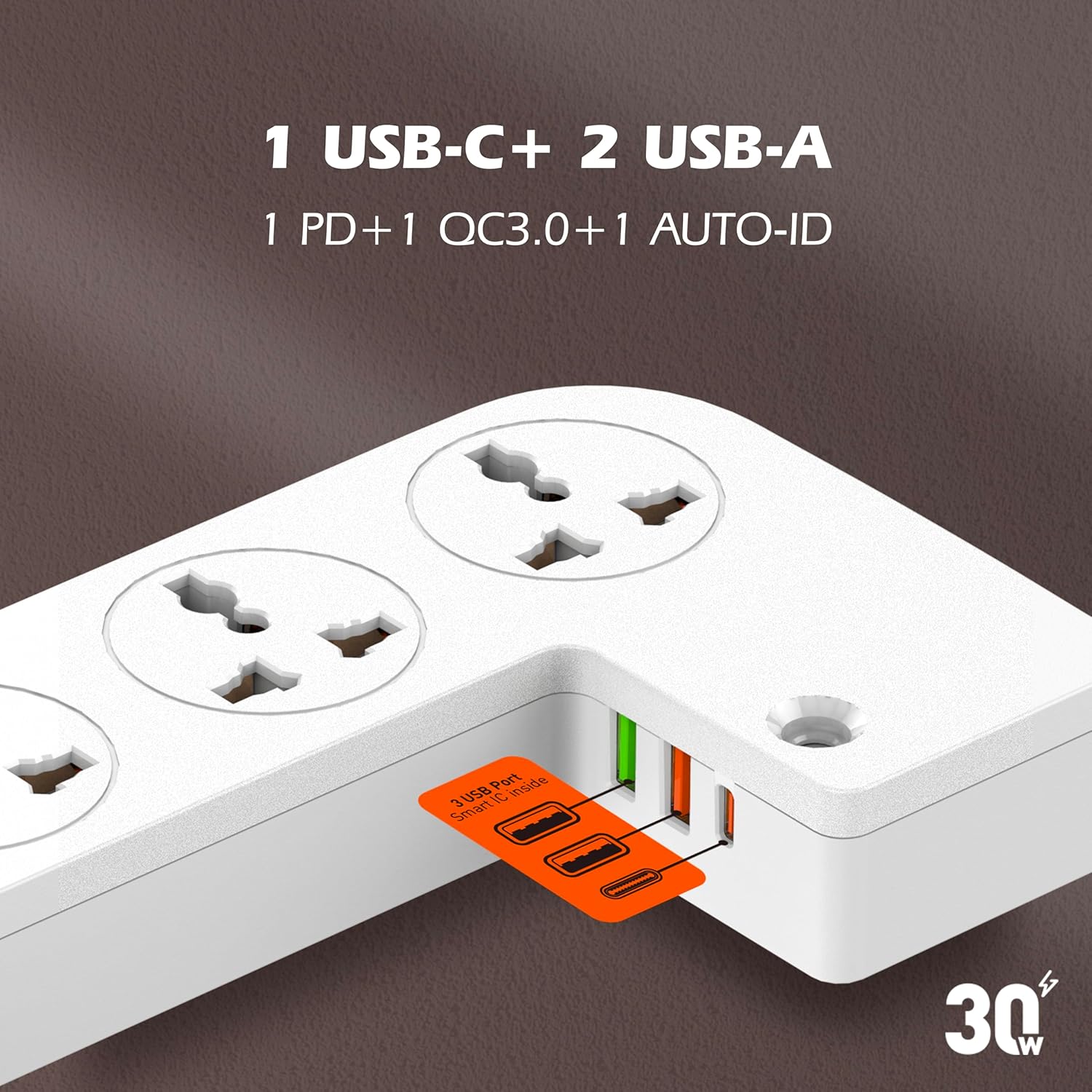 Acer PowerHub Elite Organizer | 3 AC Outlets, 3 USB Ports