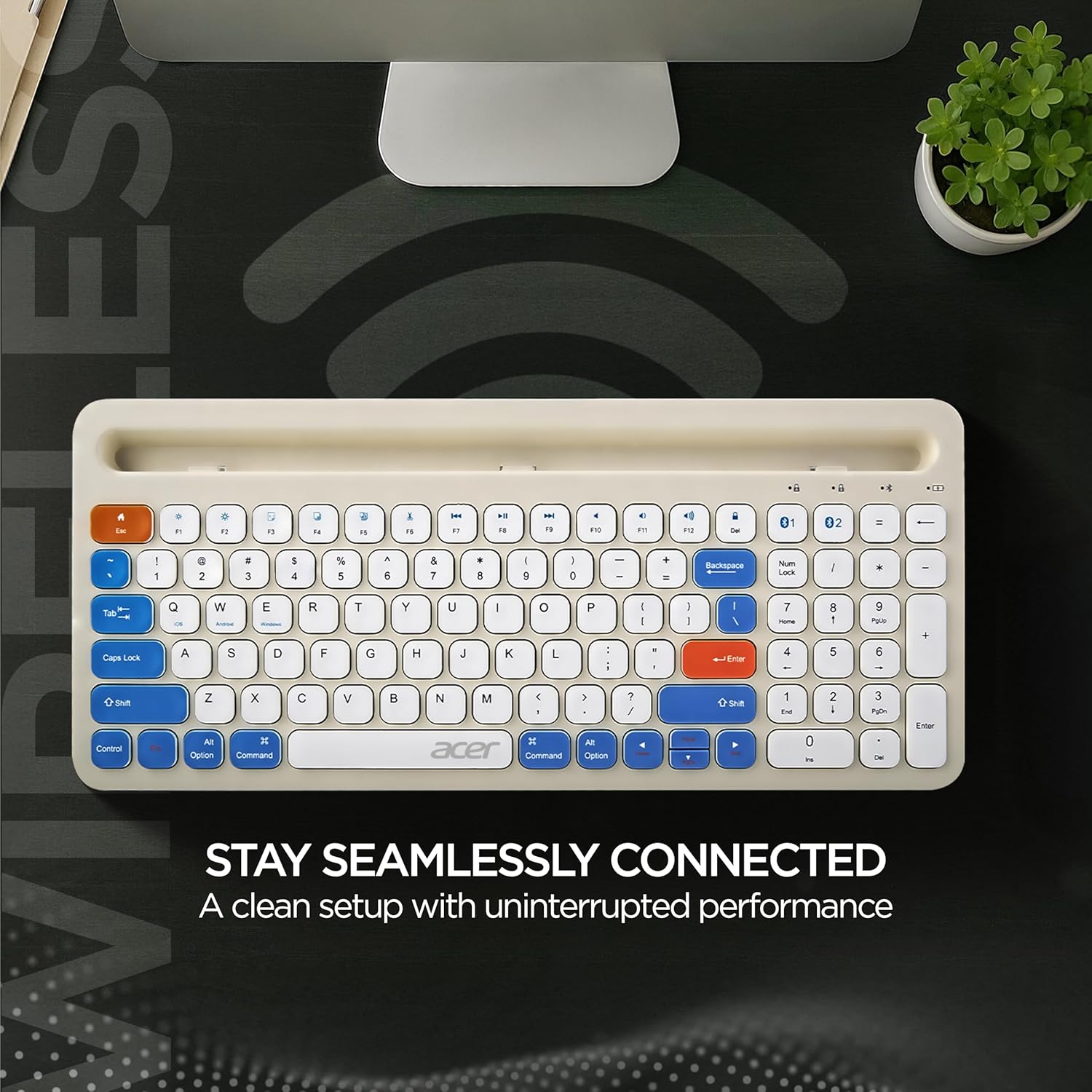 Acer SwiftPRO Multi-Device Bluetooth Wireless Keyboard with Cradle & Numpad