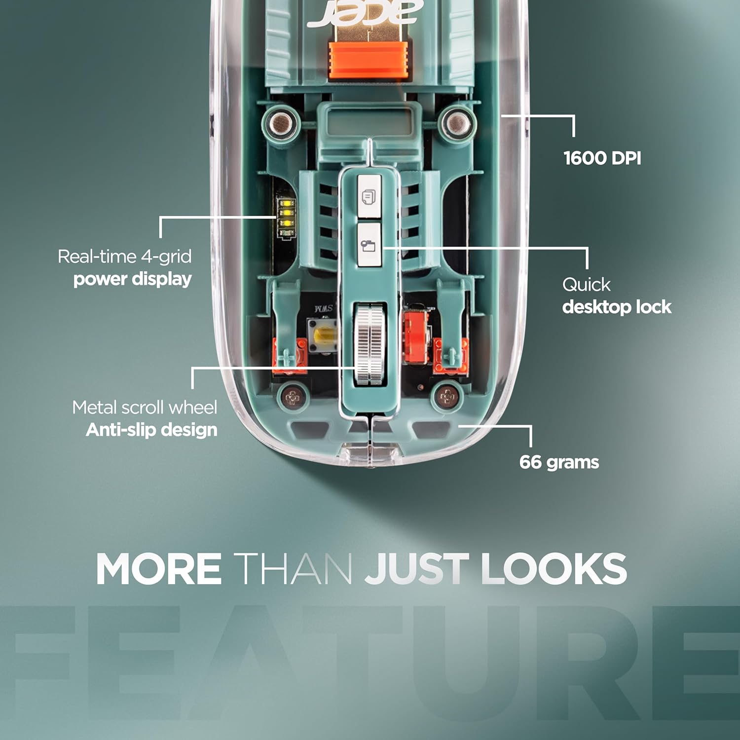 Acer Clearview Transparent Wireless Mouse with Triple-Mode Connectivity