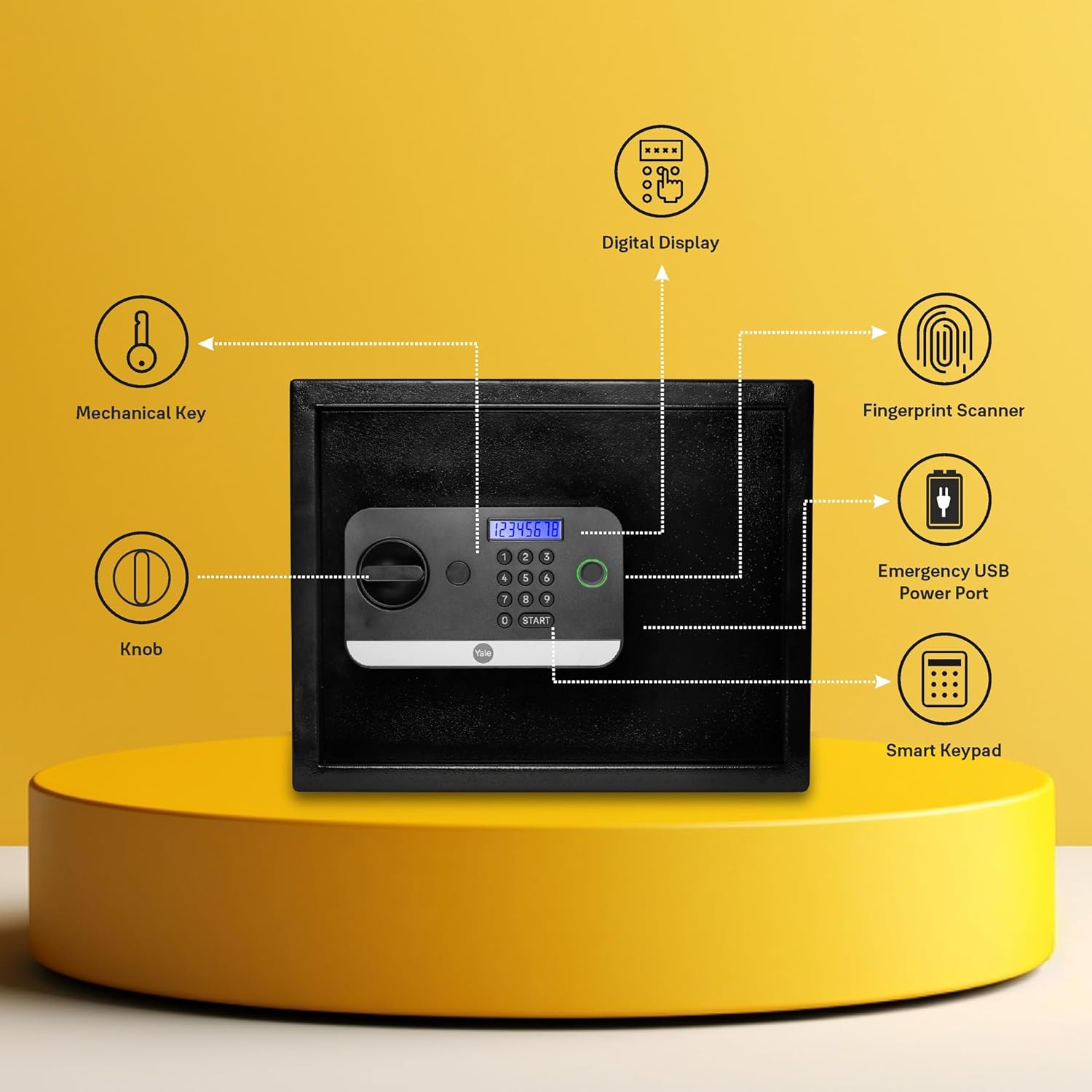 Yale Security Solutions Stellar 300/DB2 27.3 Liters Digital Electronic Safe Locker