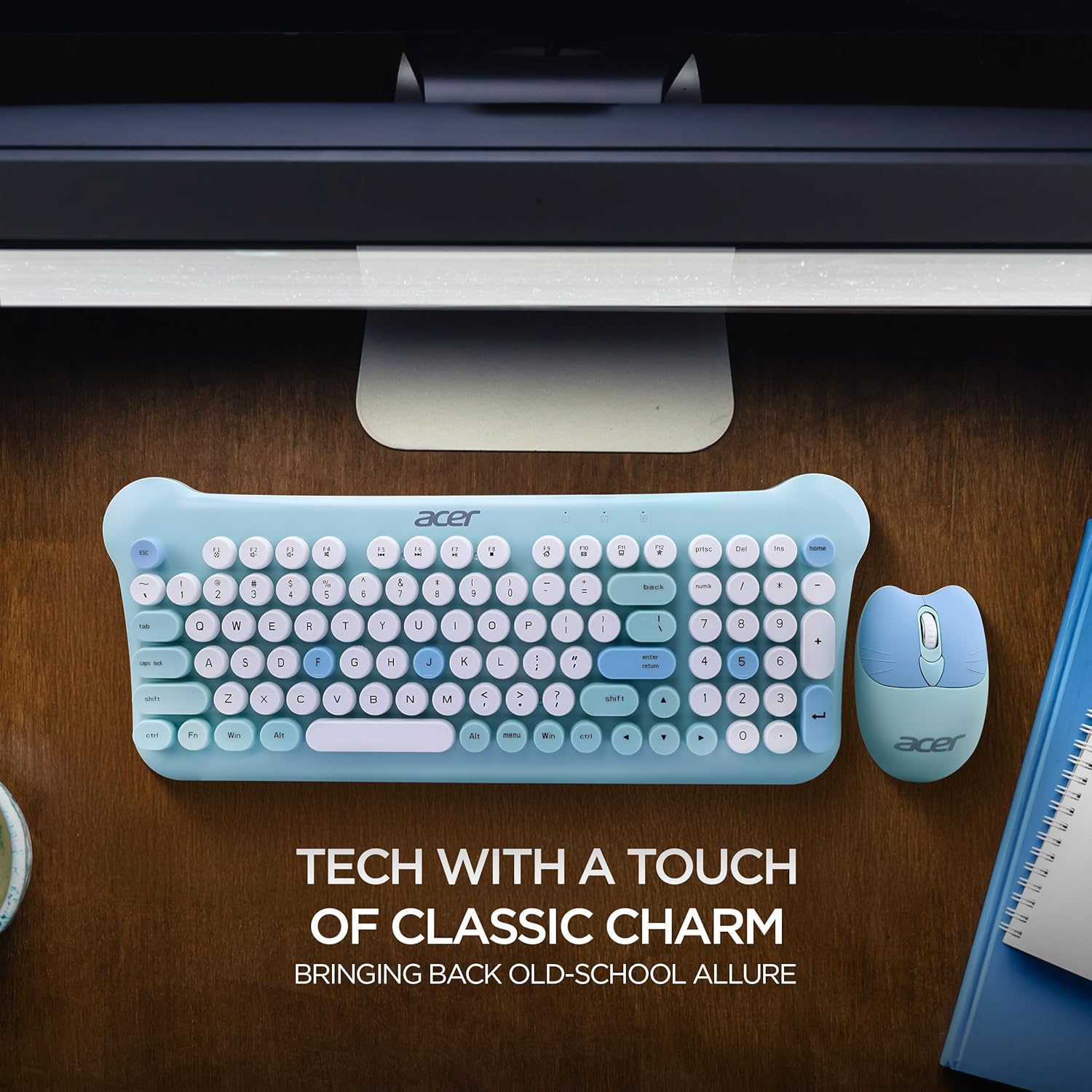 Acer CUTEO 2.4GHz Wireless Keyboard & Mouse Combo (Blue)