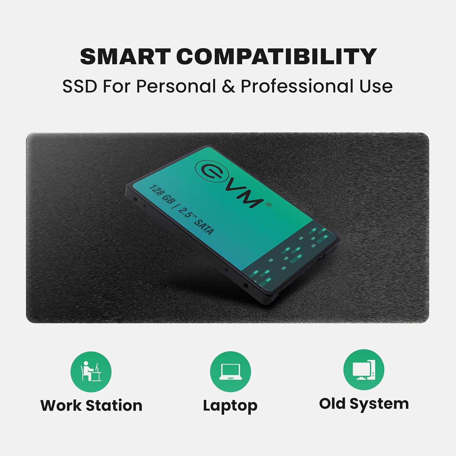 EVM 128GB 2.5-Inch SATA III Internal SSD β 550MB/s Read & 500MB/s Write, 3D NAND, 5-Year Warranty, Laptop & Desktop Solid State Drive (EVM25/128GB)