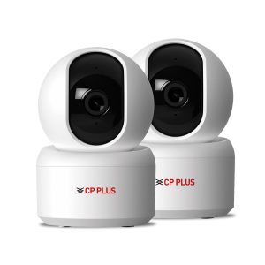CP PLUS 2MP Full HD Wi-Fi CCTV Camera for Home with Motion Tracking | Smart Detection Suite | Night Vision | Cloud Recording | View & Talk | Supports OK Google | CTC Cyber Secure | CP-E25Q (Pack of 2)