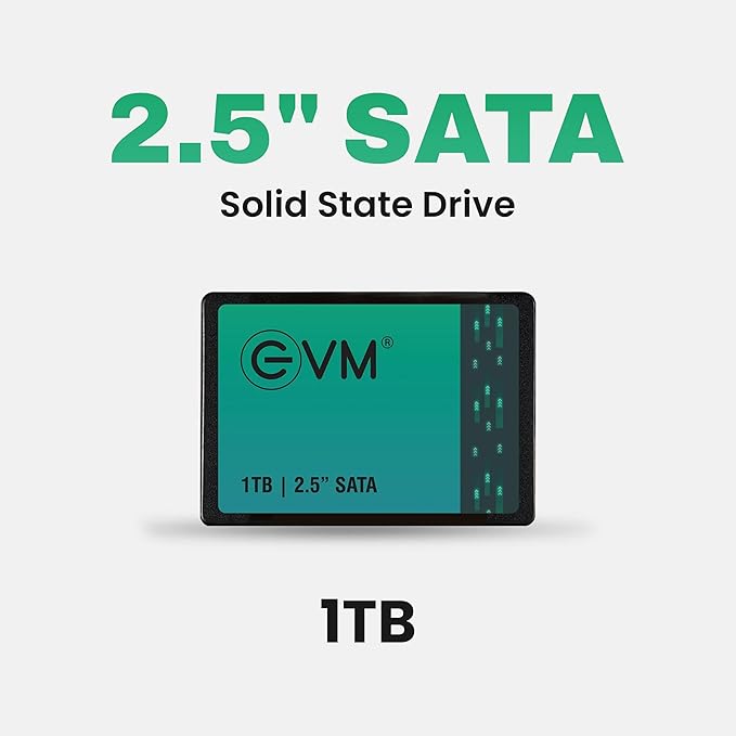 EVM 1TB 2.5 Inch SATA III Internal SSD | Up to 550MB/s Read 500MB/s Write | Laptop Desktop Upgrade Storage | 5 Year Warranty (EVM25/1TB