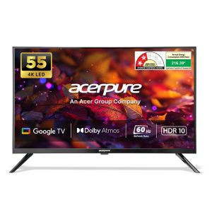 Acerpure 140 cm (55 inch) Swift Series UHD LED Smart Google TV AP55UG51ASFTD Model (Black)